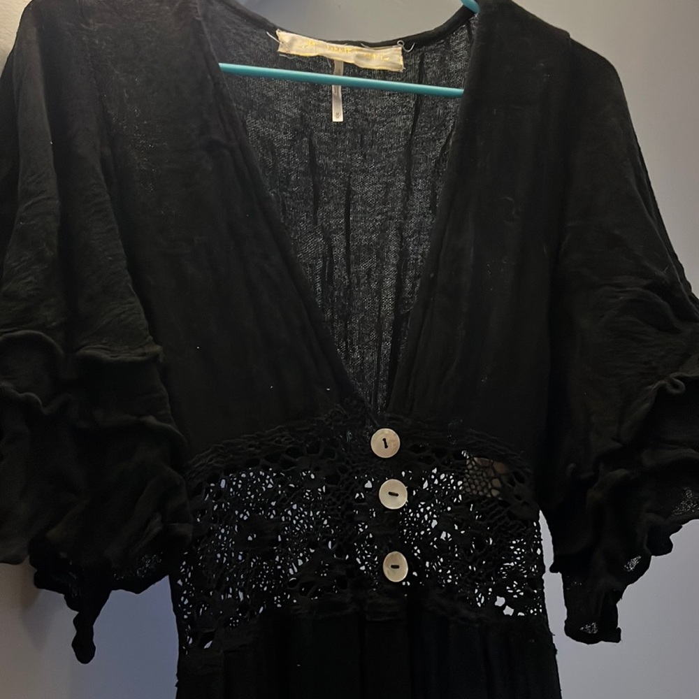 FREE PEOPLE gauzy wide leg jumpsuit